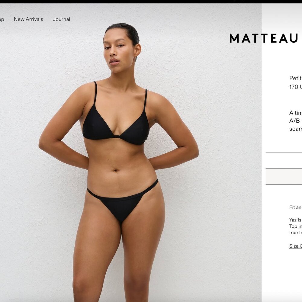 Nwt Matteau Petite Triangle Top And Bottom, Black… - image 1